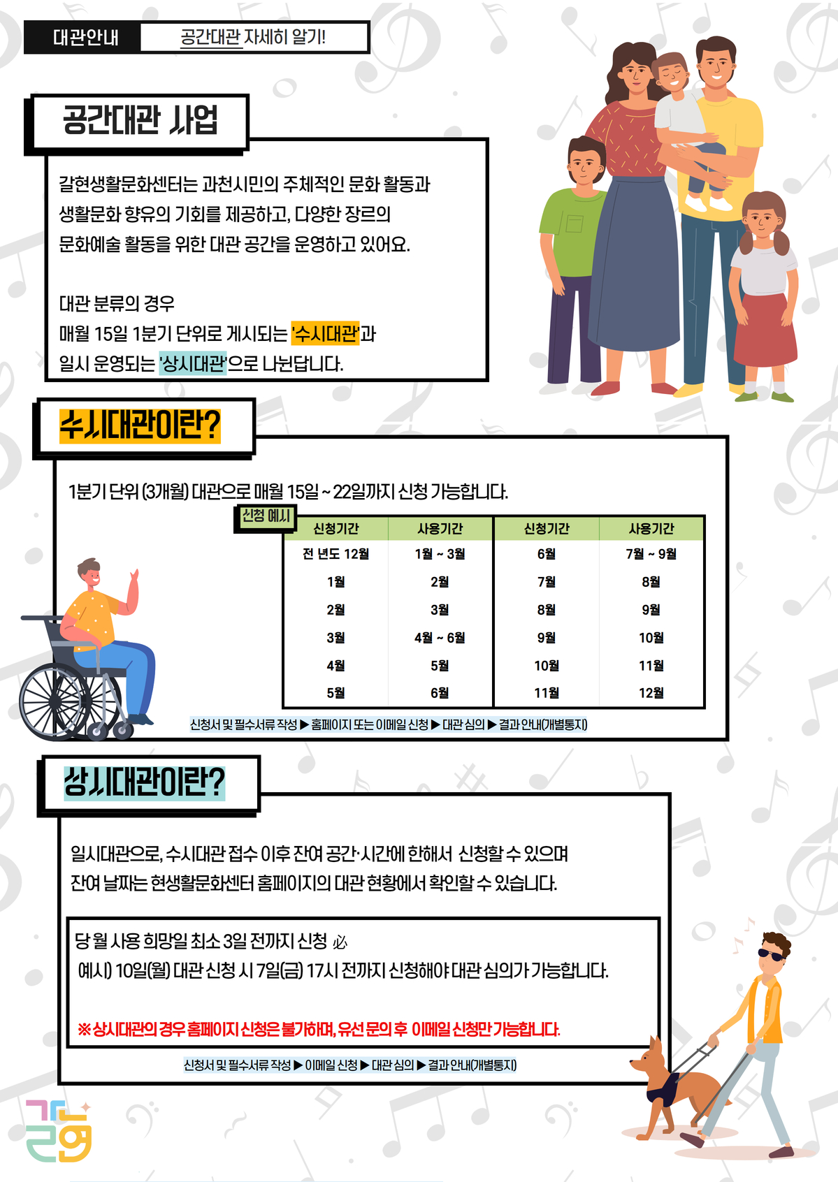 수시, 상시대관의 차이점